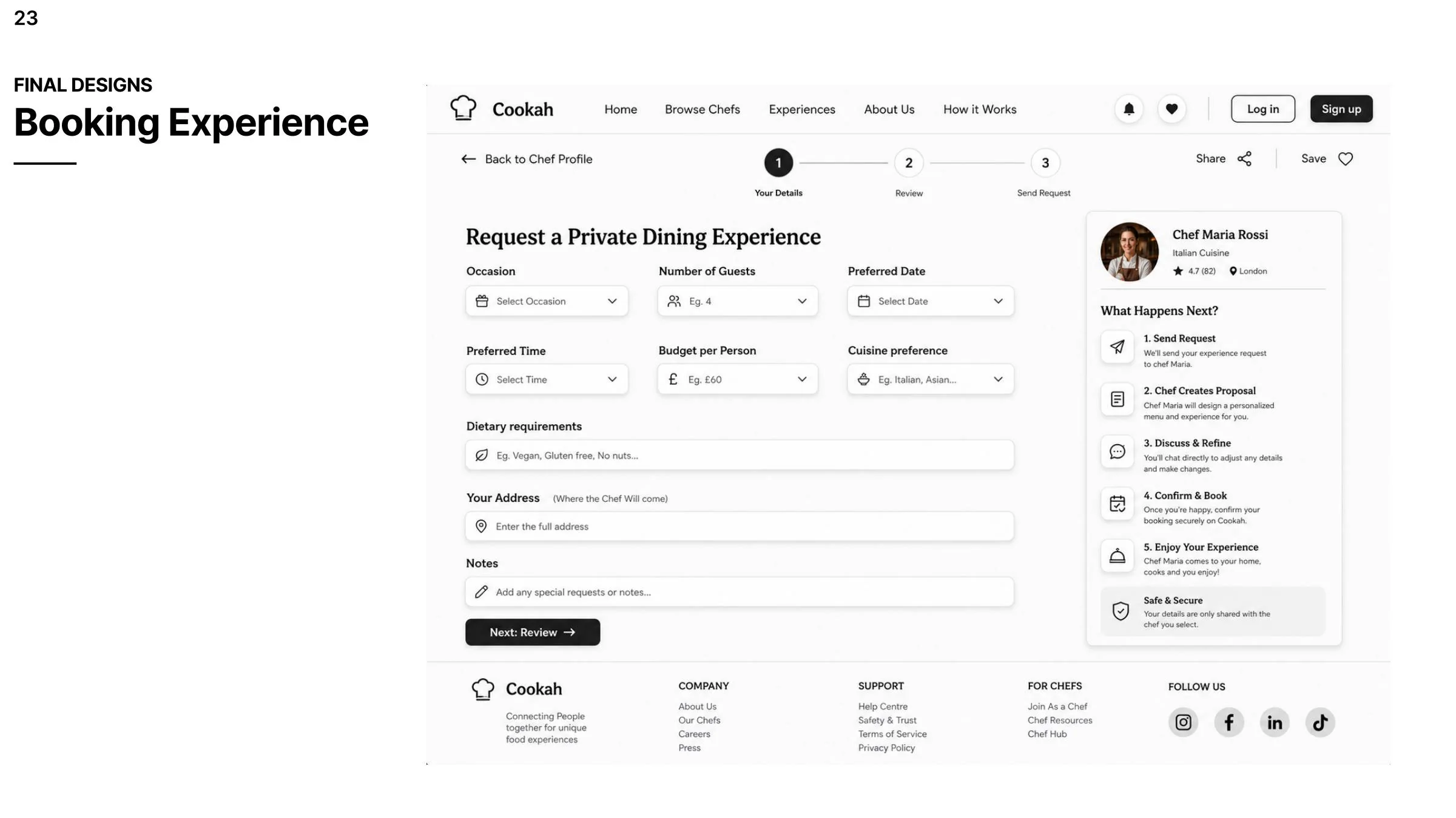 Cookah final booking experience