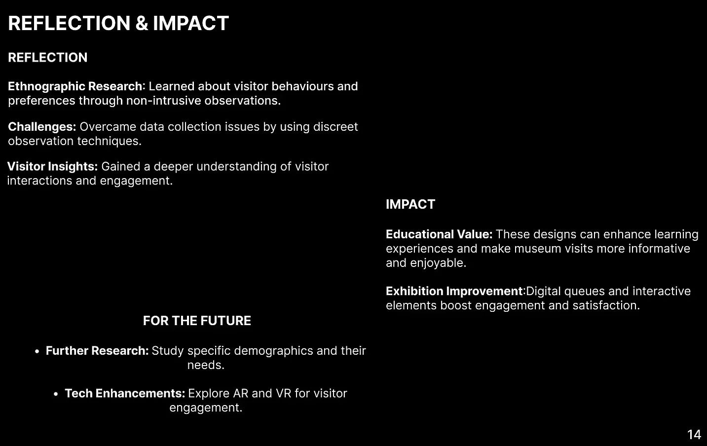 Science Museum reflection and impact